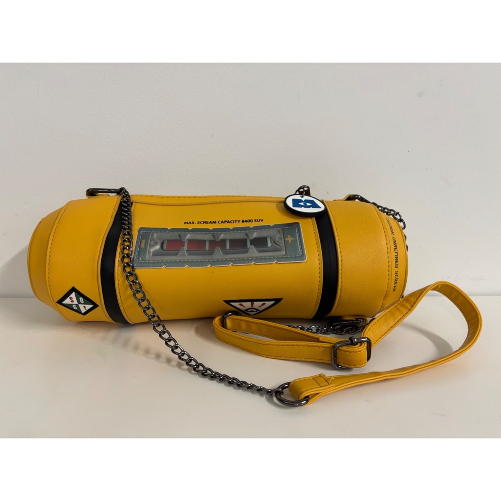 Disney Monsters Inc Scream Canister Crossbody Bag Yellow Novelty Purse Pixar